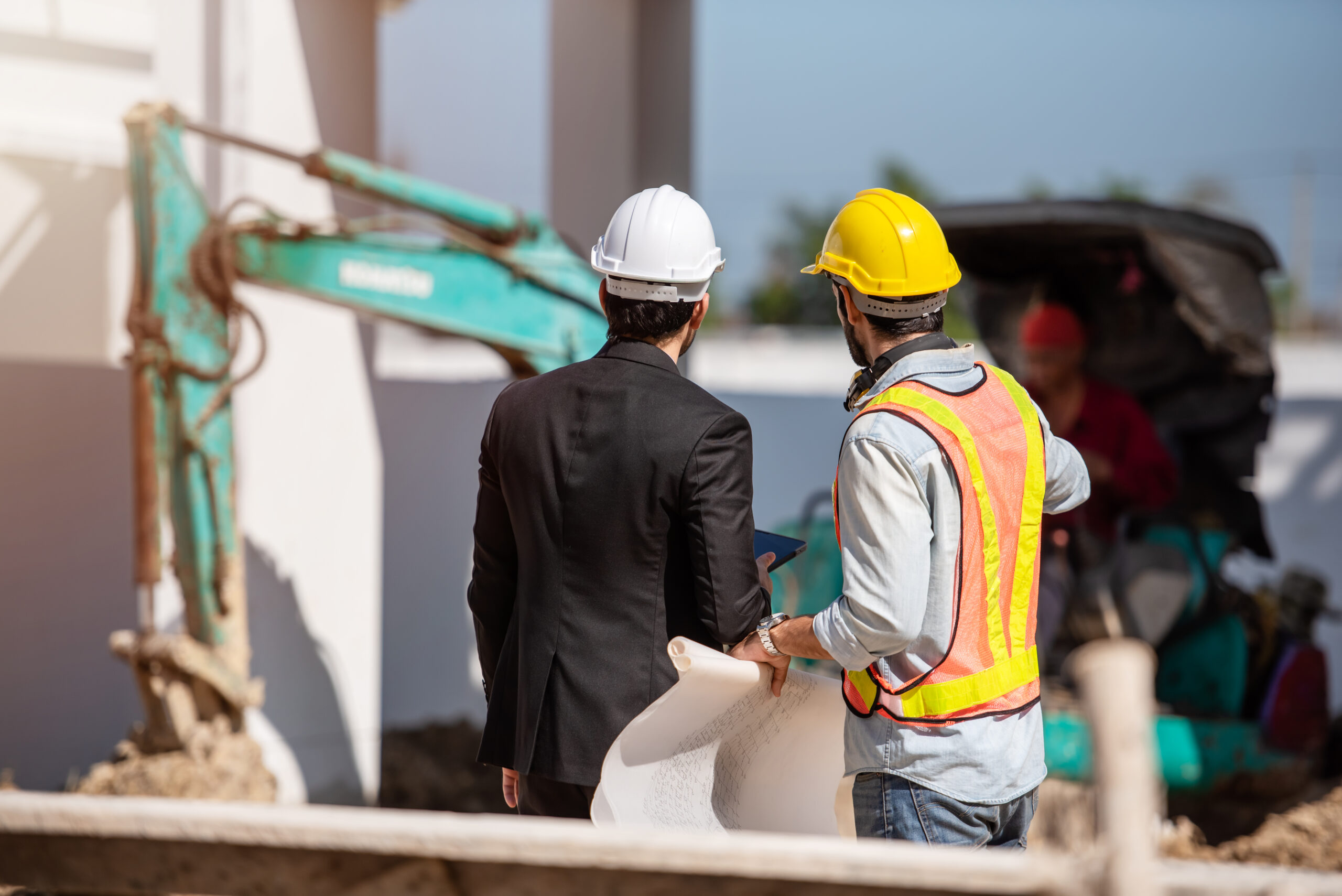Construction Worker Engineer Working Together Construction Site 1 Scaled